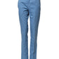 Blue Cotton Mid Waist Straight Men Denim Jeans