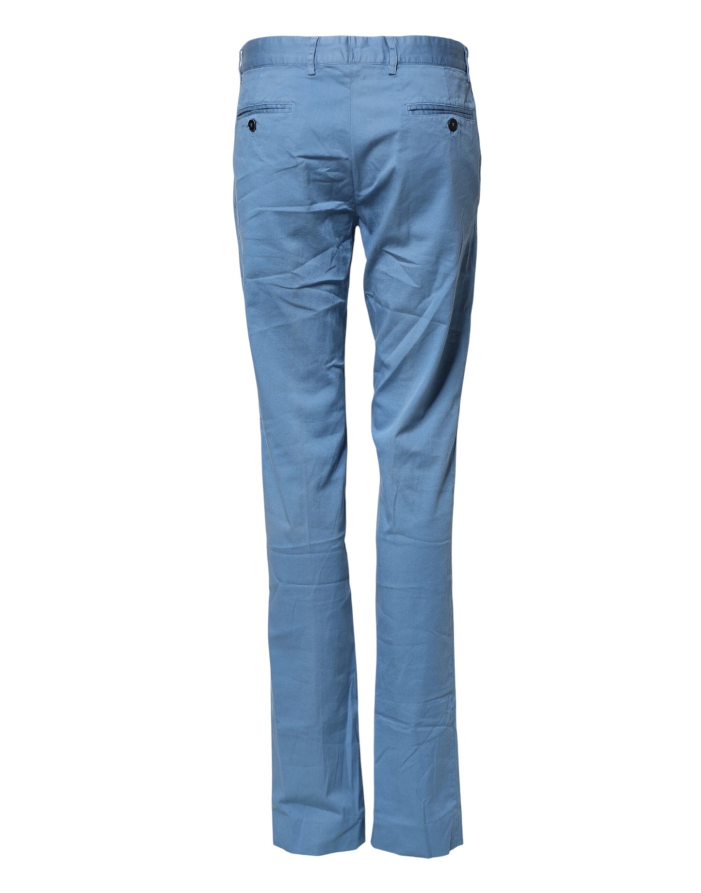 Blue Cotton Mid Waist Straight Men Denim Jeans