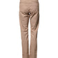 Beige Cotton Mid Waist Straight Men Chino Trouser Pants