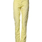 Yellow Mid Waist Straight Fit Men Denim Trouser Jeans