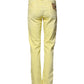 Yellow Mid Waist Straight Fit Men Denim Trouser Jeans