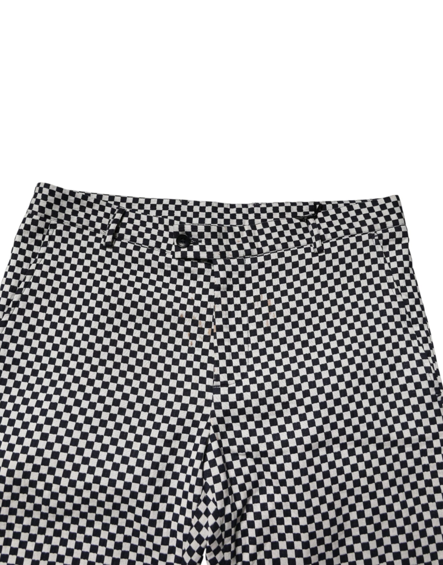 Black White Checkered Men Cropped Pants