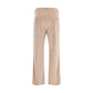 Beige Cotton Casual Pants