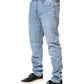 Light Blue Twister Mid Waist Skinny Fit Men Denim Jeans