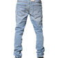 Light Blue Twister Mid Waist Skinny Fit Men Denim Jeans