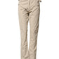 Beige Cotton Mid Waist Straight Men Denim Jeans