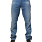 Blue Washed Cotton Skinny Fit Men Denim Trouser Jeans
