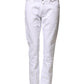 White Cotton Straight Fit Men Denim Trouser Jeans