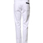 White Cotton Straight Fit Men Denim Trouser Jeans