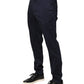 Navy Blue Skinny Chino Mid Waist Men Pants