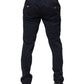 Navy Blue Skinny Chino Mid Waist Men Pants