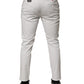 White Cotton Mid Waist Skinny Men Denim Jeans