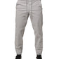 Light Gray Cotton Mid Waist Skinny Men Jogger Trouser Pants
