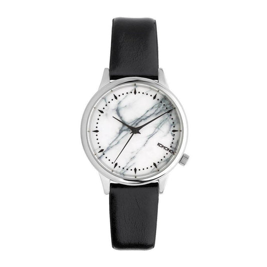 Black Leather Dress Watch