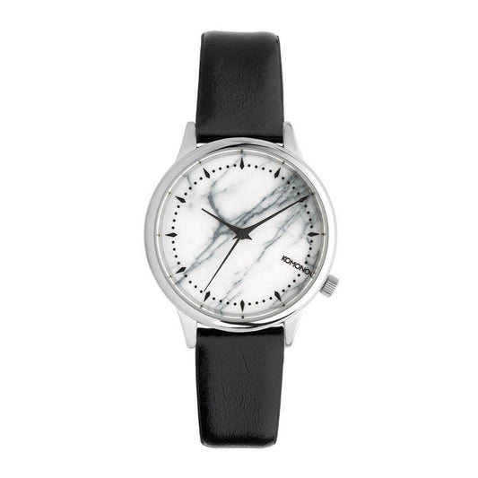 Black Leather Dress Watch