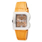 Orange Leather Dress Watch