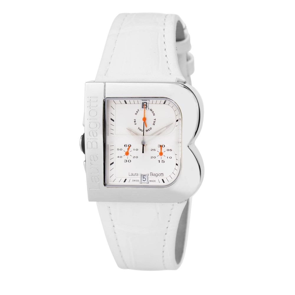 White Leather Dress Watch