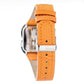Orange Leather Dress Watch