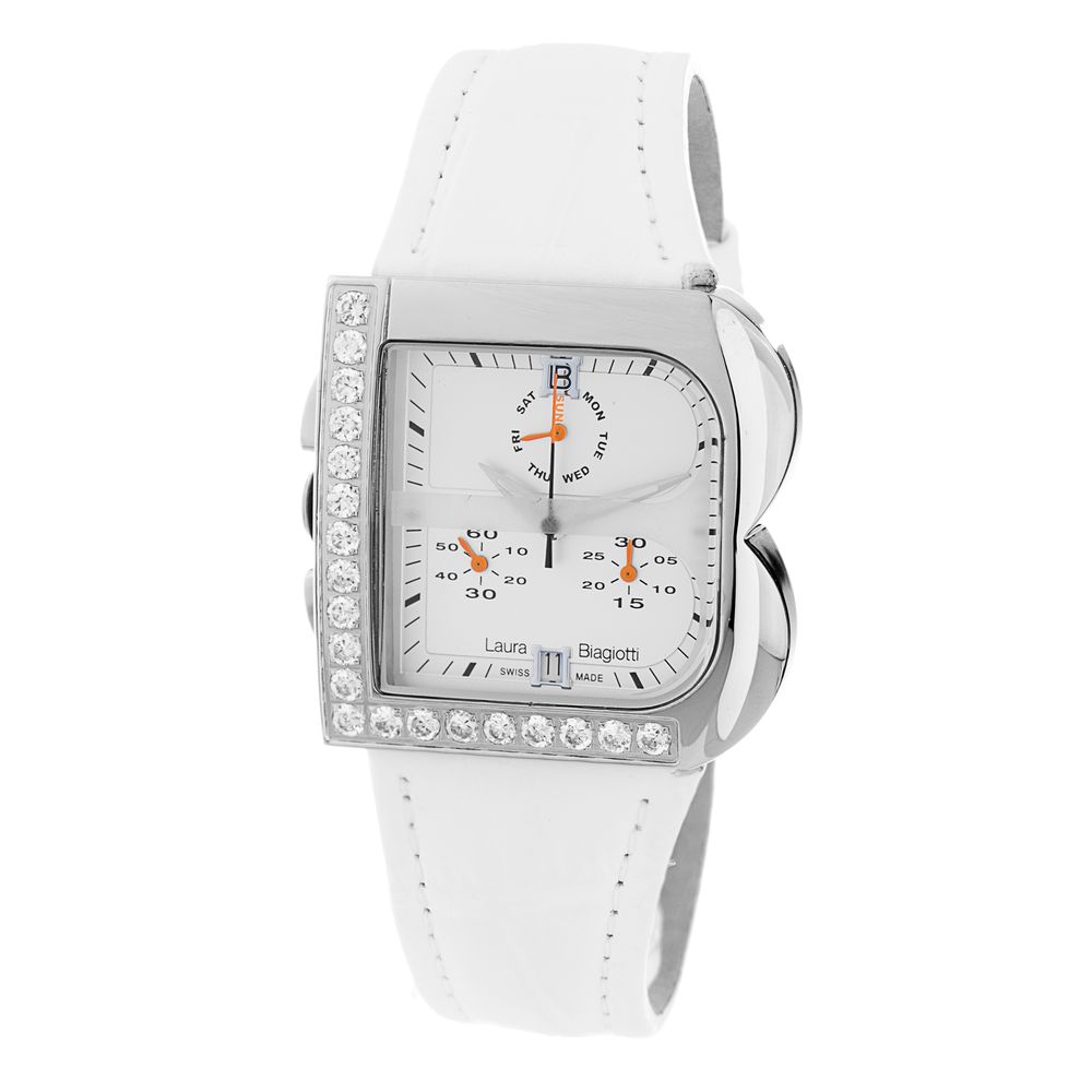 White Leather Dress Watch