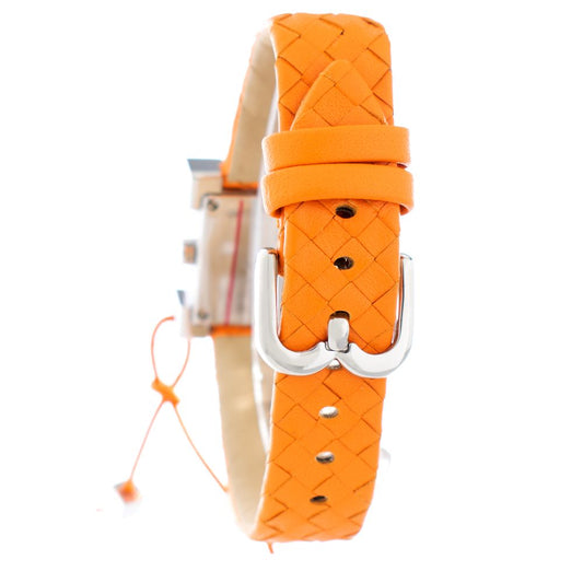 Orange Leather Dress Watch