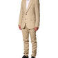 Beige Linen Single Breasted 2 Piece Suit