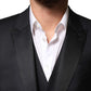 Blue Wool Single Breasted 3 Piece Men Suit