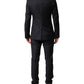 Blue Wool Single Breasted 3 Piece Men Suit