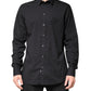 Black GOLD Cotton Men Dress Formal Shirt