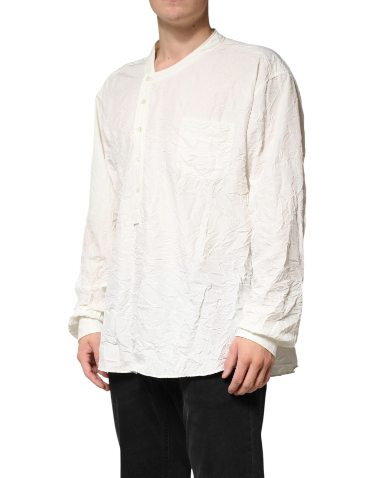 White Cotton Men Long Sleeves Men Shirt