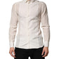 Off White Silk Men GOLD Dress Formal Shirt