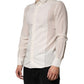 Off White Silk Men GOLD Dress Formal Shirt