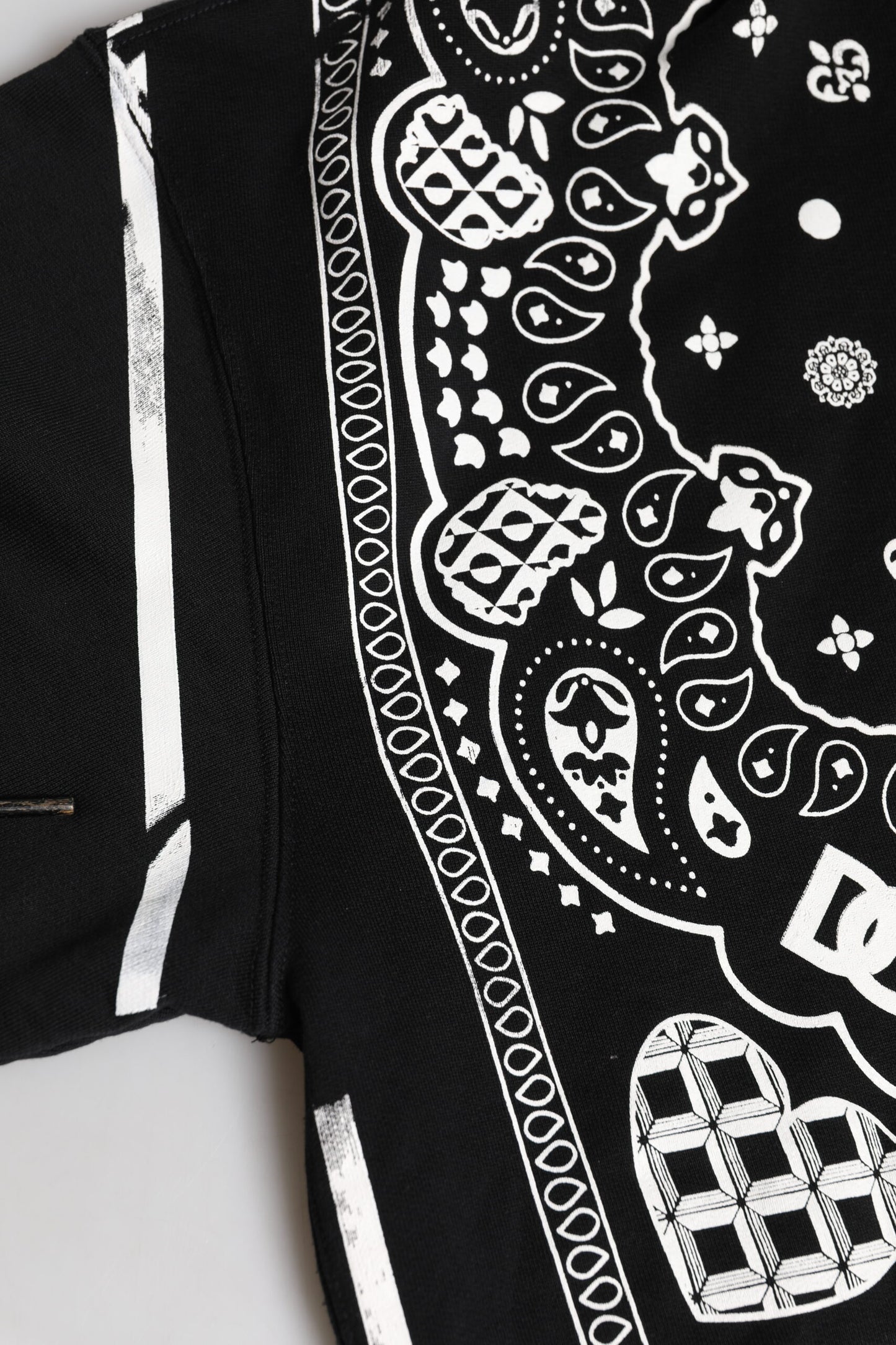 Black Bandana Hooded Men Sweatshirt Sweater