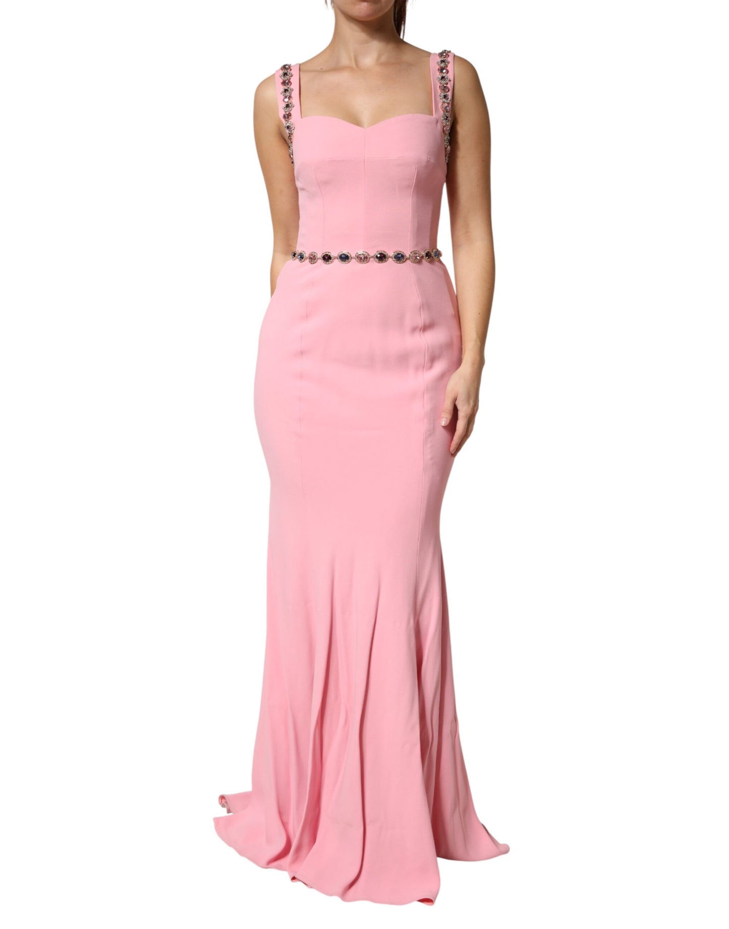 Pink Crystal Sheath Mermaid LongGown Dress
