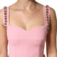 Pink Crystal Sheath Mermaid Long Gown Dress