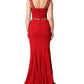 Red Embellished Sheath Mermaid Gown Dress