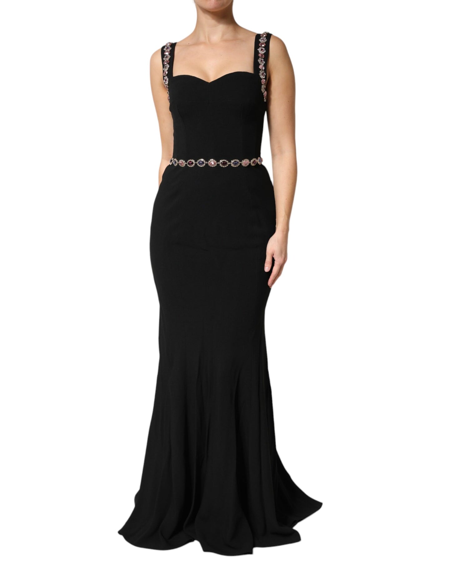 Black Embellished Sheath Mermaid Gown Dress