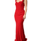 Red Viscose Sheath Mermaid Long Gown Dress