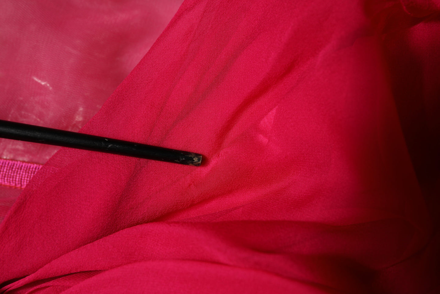 Pink Silk Embellished A-line Midi Dress