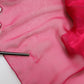 Pink Silk Embellished A-line Midi Dress