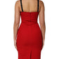 Red Stretch Bodycon Sheath Knee Length Dress