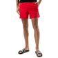 Red Polyester Swim Shorts