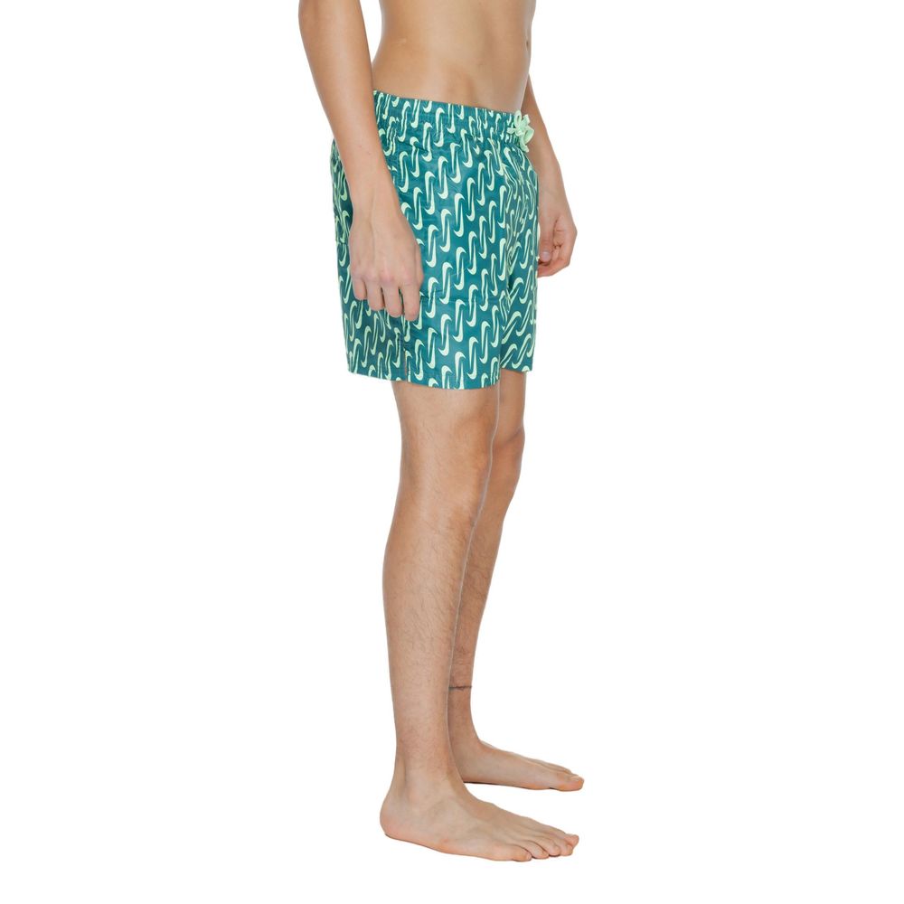 Green Polyester Swim Shorts