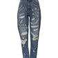 Blue Distressed Cotton AMBER Denim Jeans