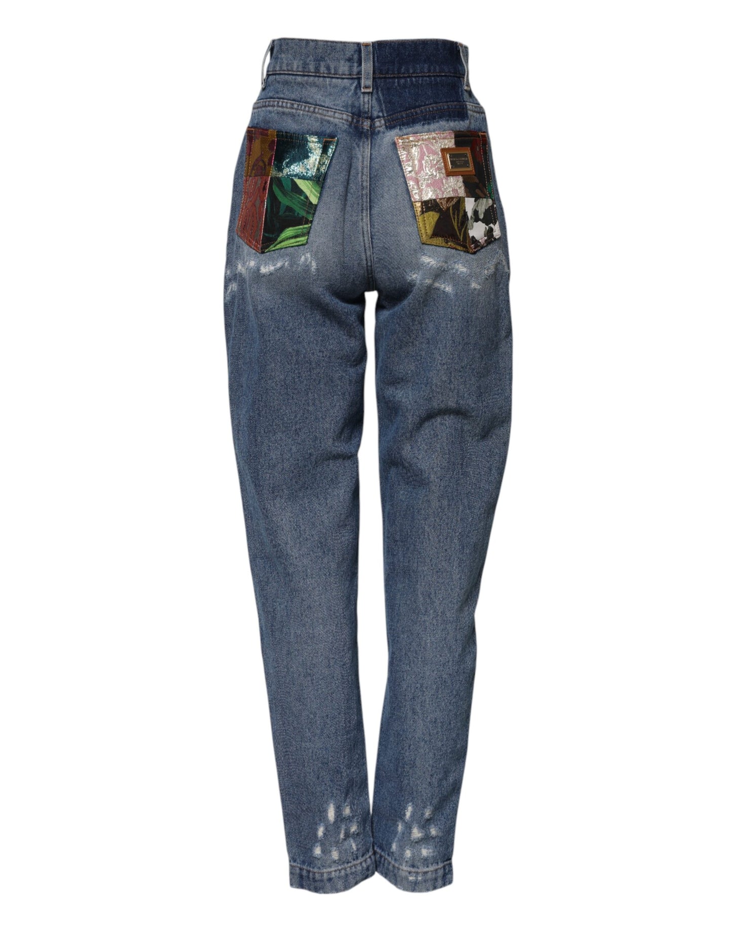 Blue Distressed Cotton AMBER Denim Jeans