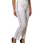 White Wool High Waist Tapered Trouser Pants
