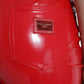 Shiny Red High Waist Skinny Trouser Pants