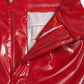 Shiny Red High Waist Skinny Trouser Pants