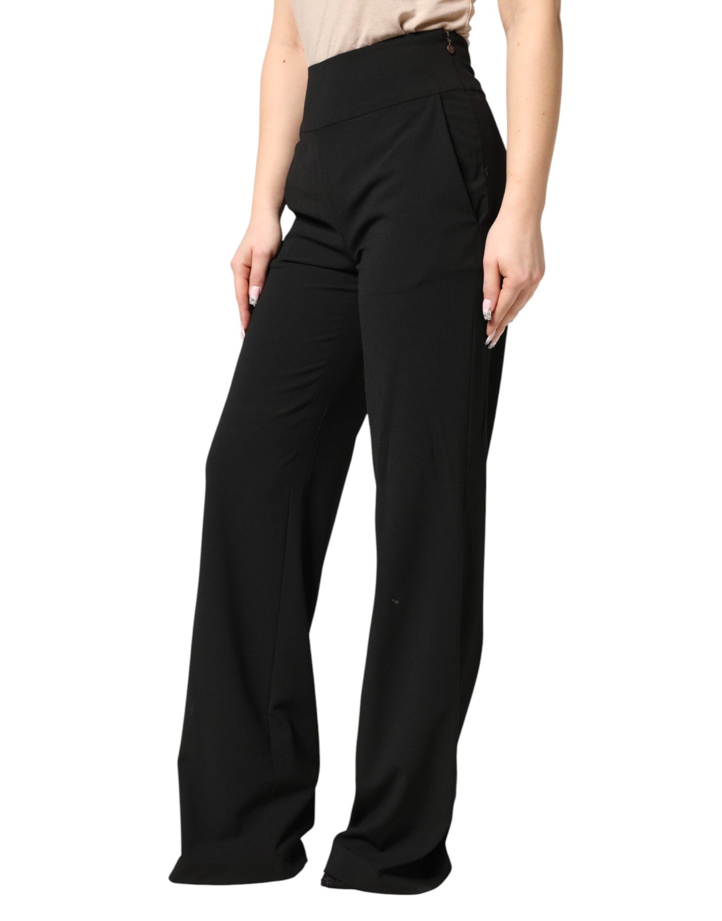 Black High Waist Straight Trouser Formal Pants