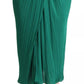 Dark Green High Waist Midi Skirt Pencil Cut Pleated