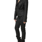 Black Double Breasted Pants Blazer Jacket 2 Piece Suit